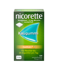 Nicorette Kaugummi 2mg Freshfruit, 105 Stk.