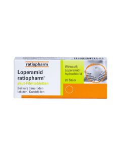 Loperamid ratiopharm® akut Filmtabletten, 20 Stk.