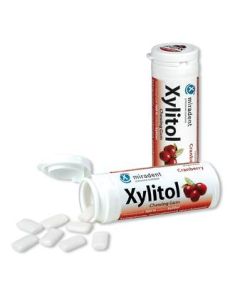 Miradent Xylitol Kaugummi - Cranberry, 30 Stück