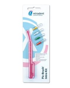 Miradent Pic Brush Intro Kit mit 4 Bürsten-blau transparent