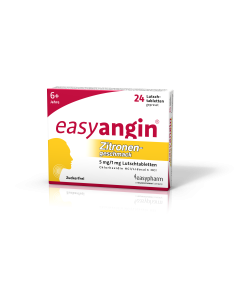 easyangin mit Zitronengeschmack 5mg/1mg Lutschtabletten, 24 Stk.