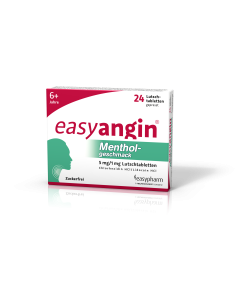 easyangin mit Mentholgeschmack 5mg/1mg Lutschtabletten, 24 Stk.