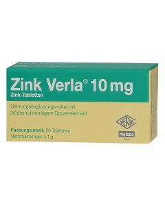 Zink Verla 10 mg Tabletten, 20 Stk.