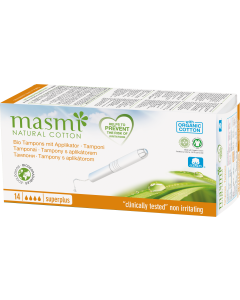 Masmi Organic Care - Bio Tampons Super Plus mit Applikator, 14 Stk.